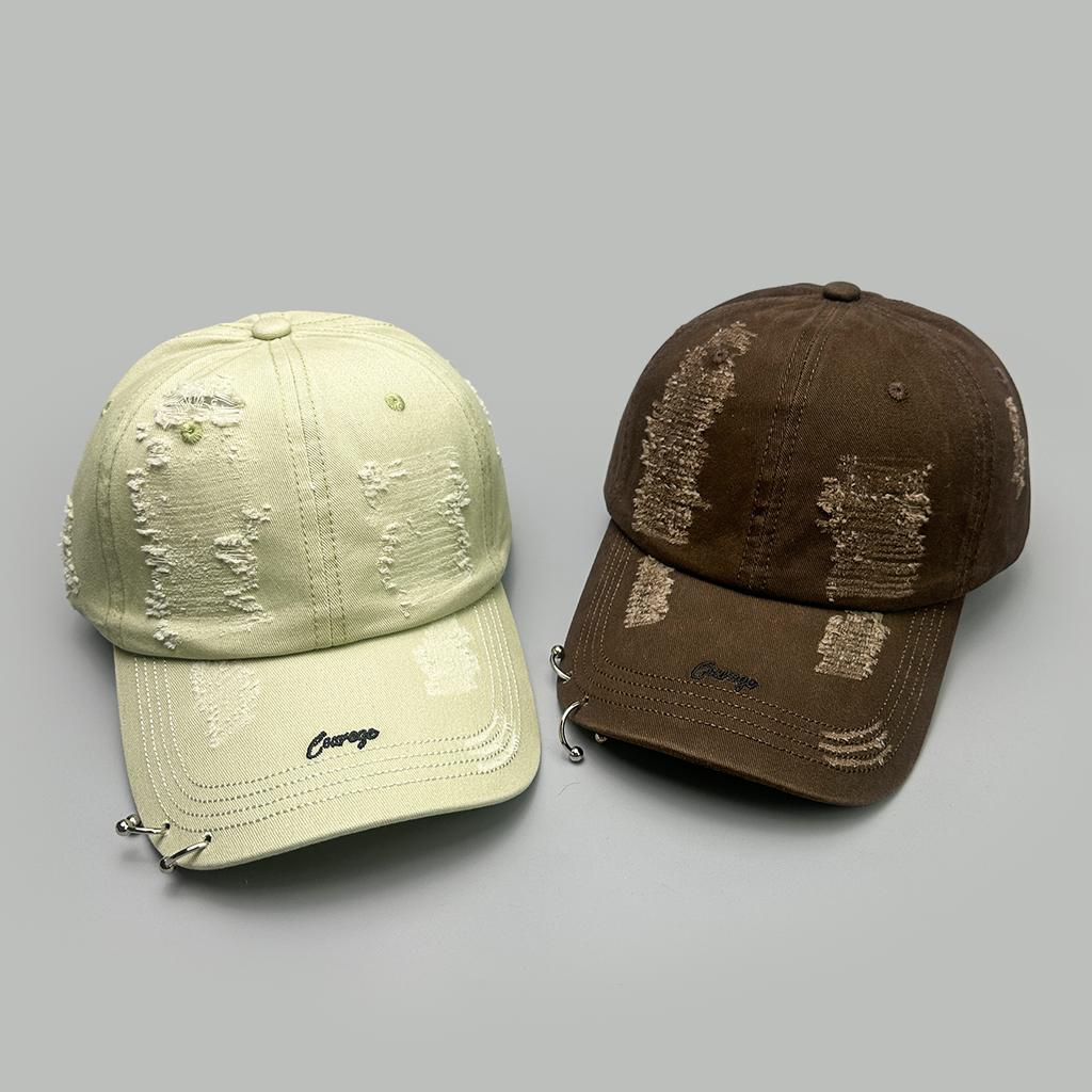 Persönliche Bügel-Ring-Buchstabenstickerei Baseballkappen Neue Unisex-Sonnenblenden Gebrochener Stil Vielseitige Nischenmode Retro Schirmmützen