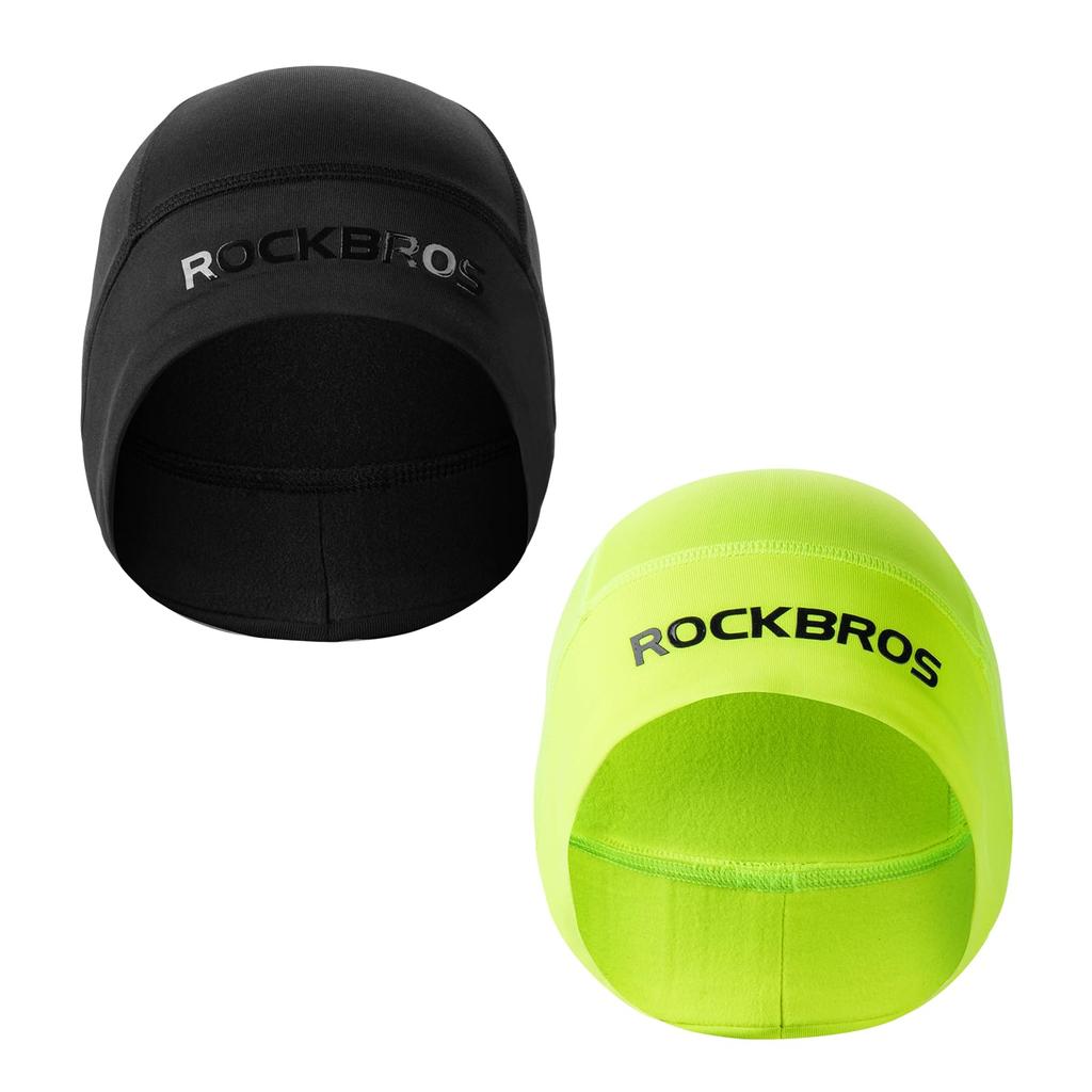 ROCKBROS Inner Cap for Autumn and Cycling and Helmet Inner Hat for and Large Black and Winter, Fleece-Lined Cap, Warm, Windproof, Lightweight,