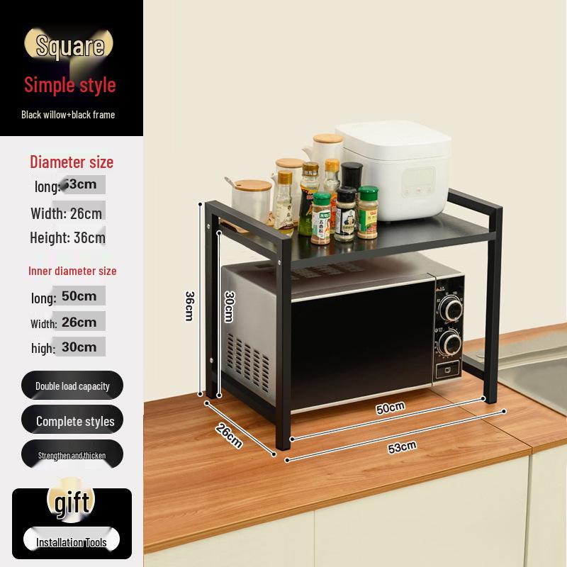 Double-Layer Kitchen Countertop Rack for Microwave & Rice Cooker