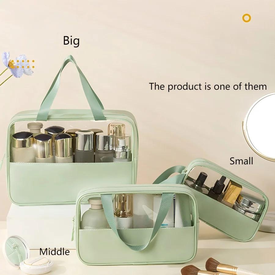 1PCS Unisex PVC Travel Toiletry Bag Large Capacity Translucent Waterproof Makeup Organizer for Women Men X