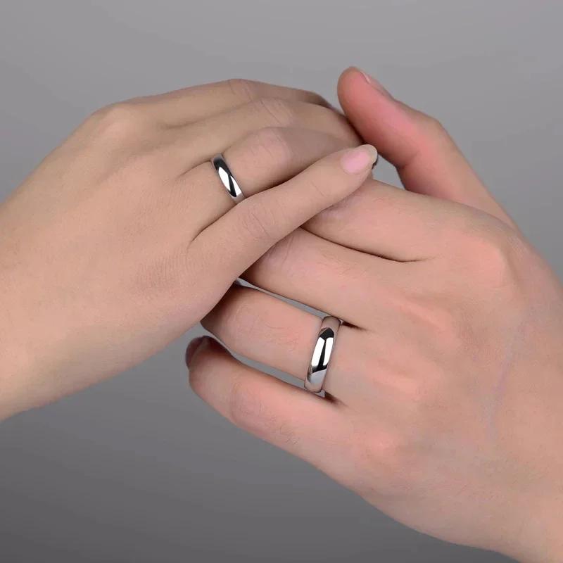 Simple 2/4/6/8mm Stainless Steel Wedding Rings Golden Smooth Women Men Couple Ring  Jewelry