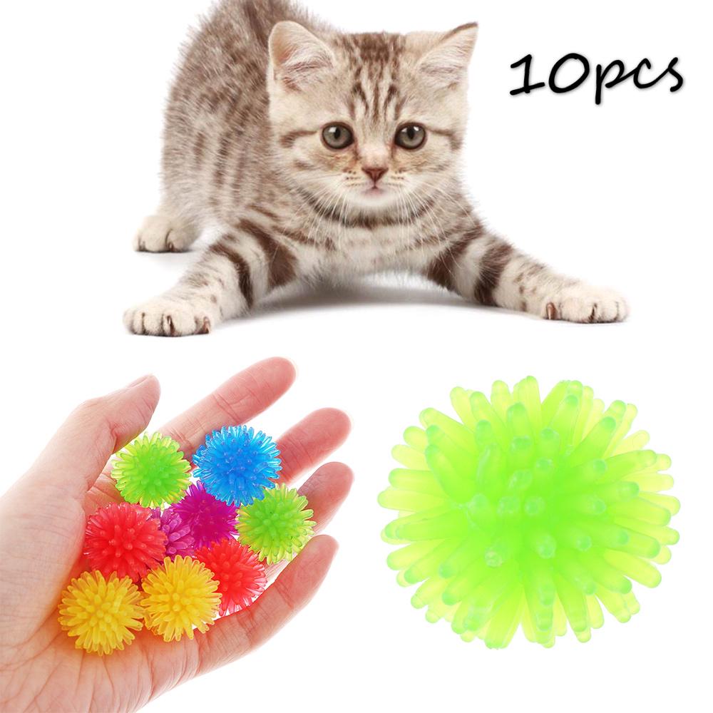 Buy 10Pcs/lot New Thorn Ball Bite Toy Kitten Playing Cat Toys Chewing
