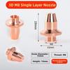 Pure Copper Material 3D Laser Nozzle Single Layer Copper Laser Nozzle  for Tube Cutting