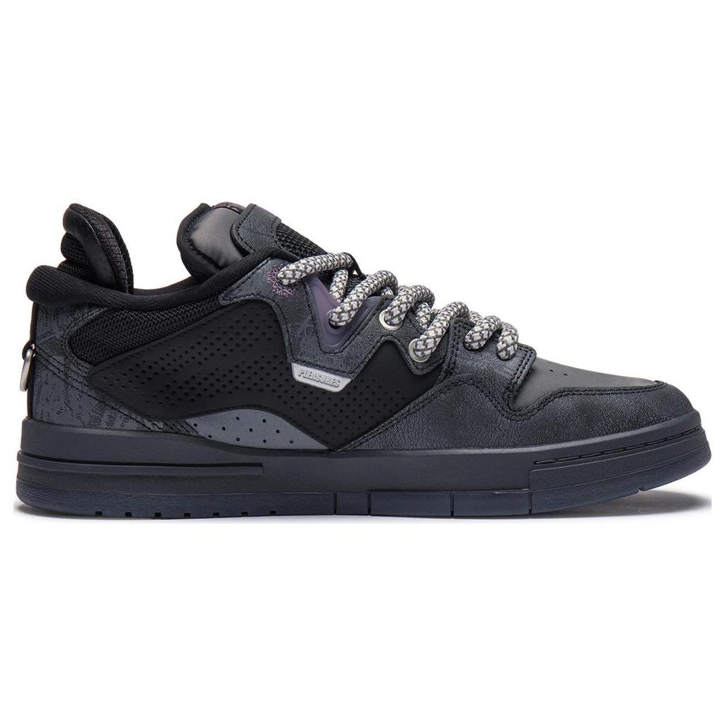 PLEASURES X Li Ning Slip Resistant Low Top Skateboard Shoes Men's Black AECT065-1