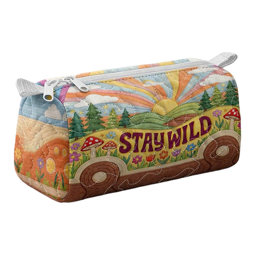 Quilted Storage Bag Cosmetic Organizer Multifunctional Travel Pouch Small Size Durable Lightweight Portable