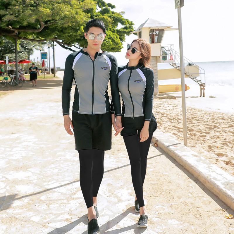 UV Protection Rash Guard Set Men Women Quick Dry Long Sleeve Swimwear Snorkeling Surfing Diving Suit