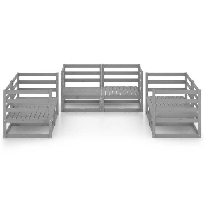 VidaXL Bois de Pin Massif Salon de Jardin 6 pcs Mobilier de Patio Ensemble de Meubles d'Extérieur Mobilier de Jardin Meubles 3075441