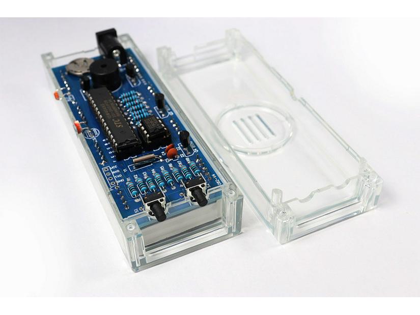 Light-Controlled 1-inch LED Nixie Tube DIY Digital Clock Kit with Microcontroller and Case