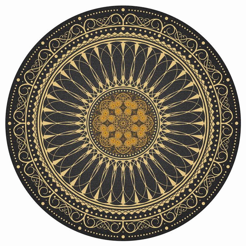 Vintage Mandala Round Boho Area Rug Non‑Slip Soft Circular Carpet for Living Room Bedroom Apartment Home Decor Machine Washable