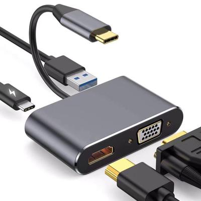 Type-C 4-in-1 Smart Dock: HDMI-Bildschirmspiegelung & Hochgeschwindigkeits-USB 3.0 Multifunktionale Erweiterung
