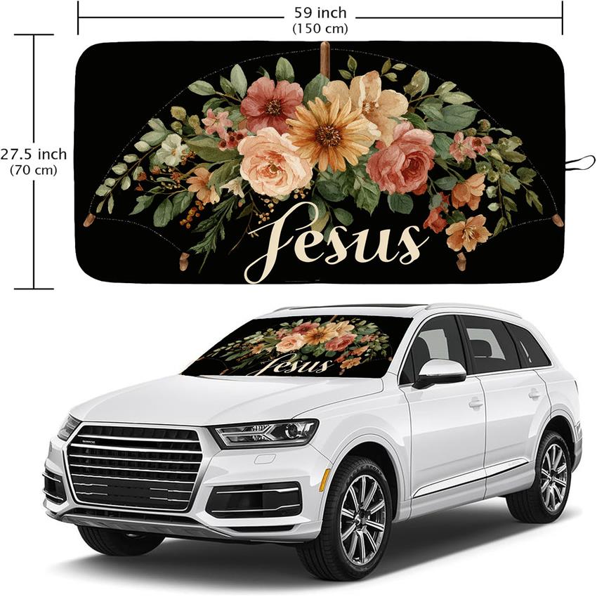 1Pcs Dragonfly Floral Pattern Windshield Sunshade UV Rays Heat Blocker Keeps Vehicle Cool Unique Design Fit Sedans SUVs Trucks