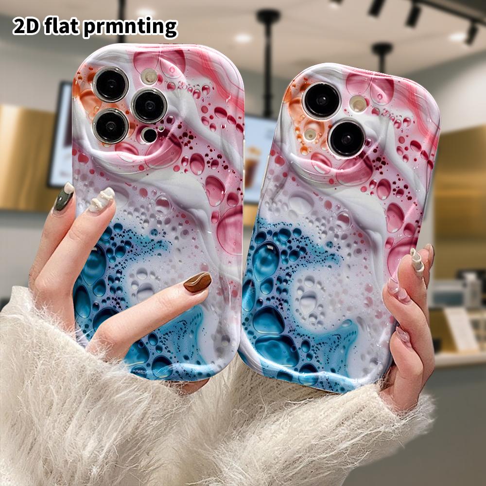 Phone Case: 2D Flat, Fits iPhone 12 Pro To 18, Phone Decoration, Fluid Bubble Texture, Perfect Gift for Christmas and Halloween
