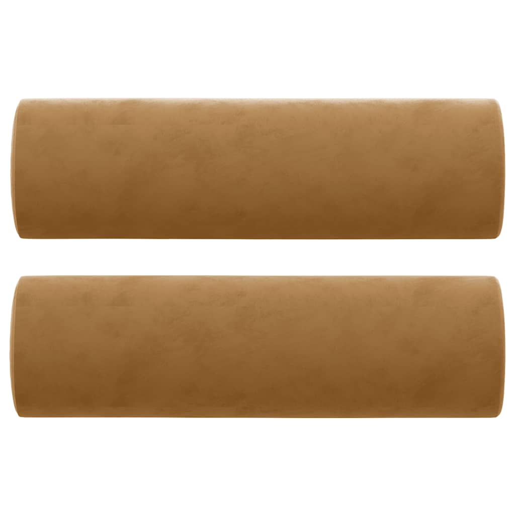 Vidaxl 2-Osobowa Sofa Z Poduszkami, Brązowa, 120 Cm, Aksamit