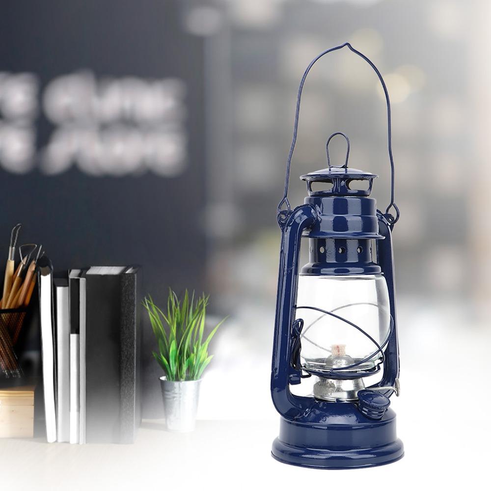 Retro Iron Lantern Windproof Hurricane Lantern Oil Lamps Vintage Kerosene Lamp Party Pub