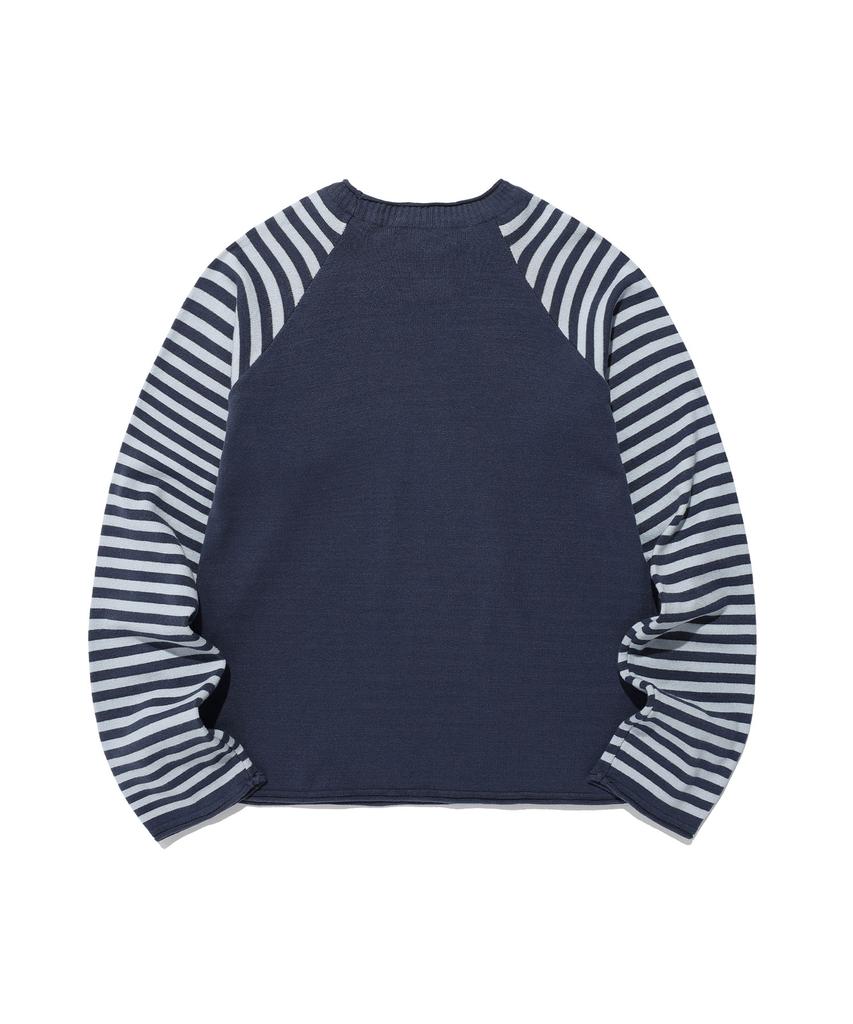 ISTKUNST Star Stripe Raglan Knit_Navy(Ik2Ffmk600A)