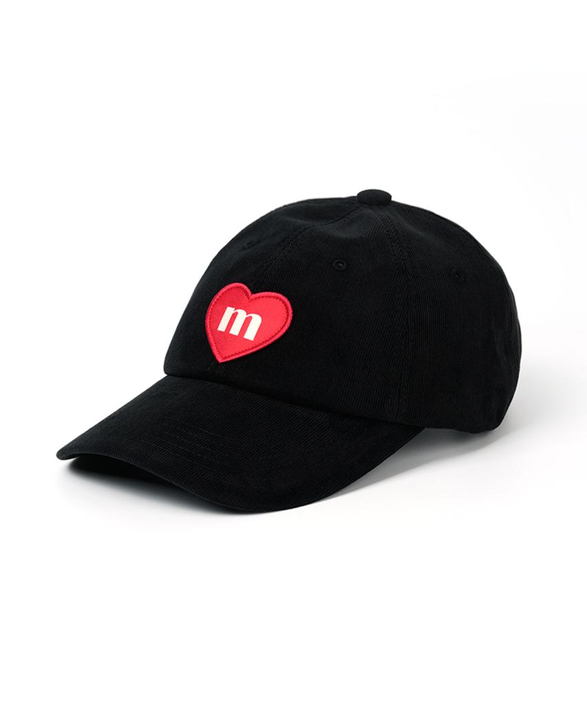 Makeuni Corduroy Heart Deep Ball Cap Black