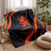 Netherlands Football Printed Flannel Blanket Skin Friendly Warm Decorative Throw for Indoor Couch Bed Daily Use