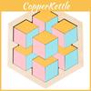Wooden Hexagon Puzzle For Kids With Colorful Geometric Blocks For Brain Development