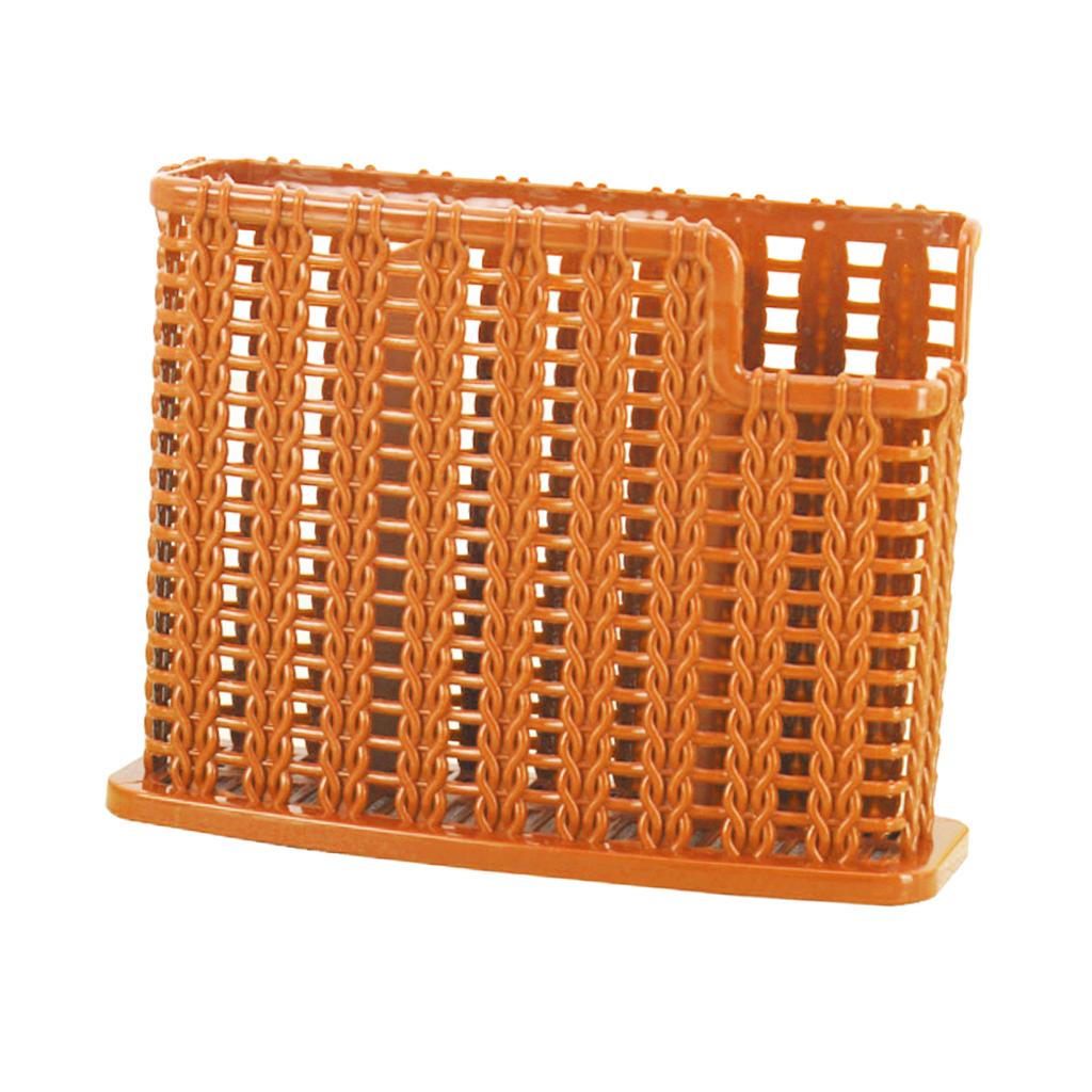 Rattan Weaving Drain Chopsticks Cage Three Compartments Multifunctional Cutlery Hollow Drainer