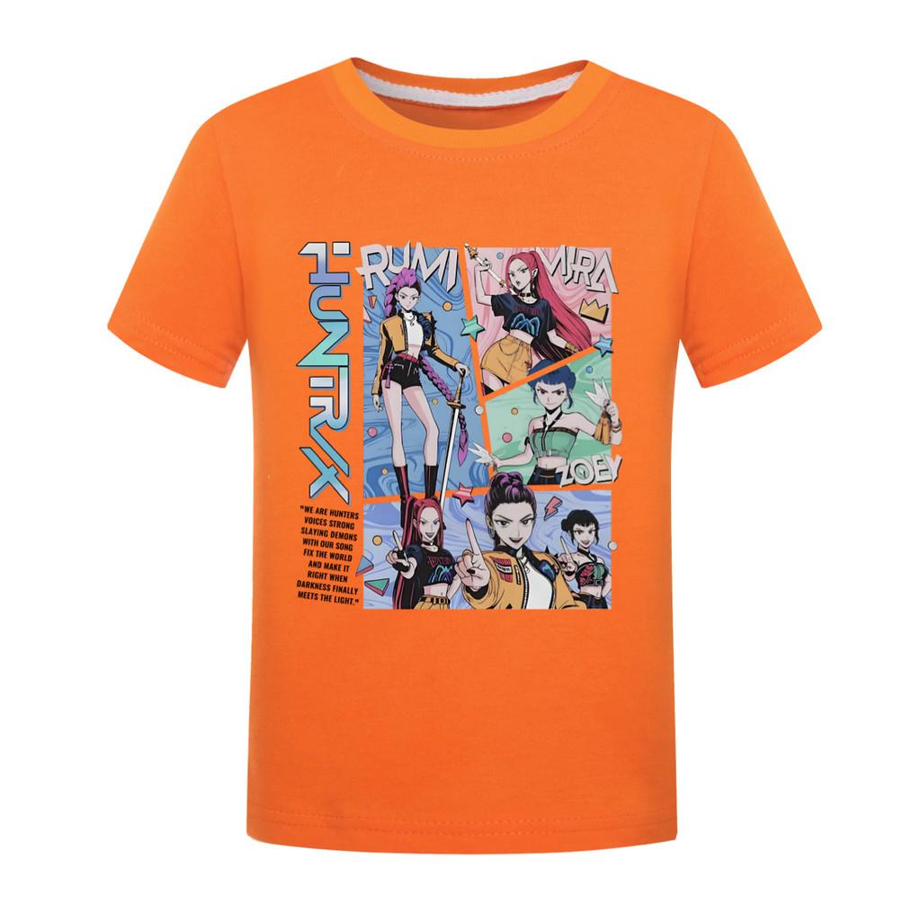 

4887 Детская футболка с коротким рукавом из хлопка с принтом Руми Мира Зои для девочек и мальчиков 170cm оранжевый