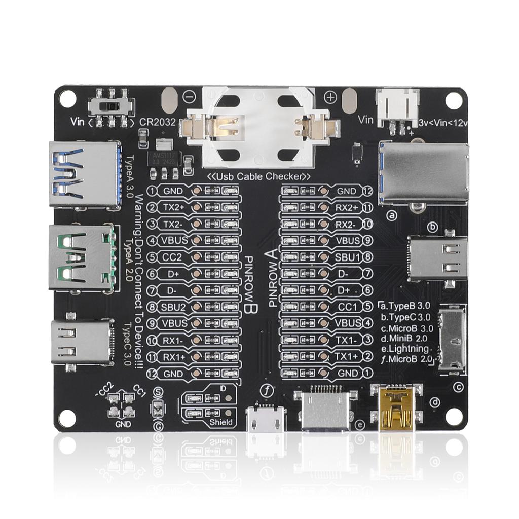 PCB Data Line Test Board Tool For Usb Line With Short Circuit On-Off Switch And Led Indicators Without Shell