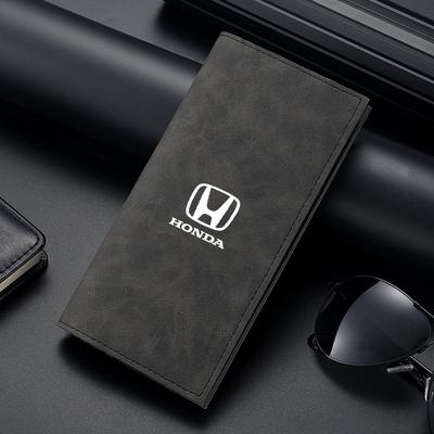 AAALC1 Leather Car Credit Card Holder Minimalist Wallet Coin Purse For Civic XR-V CR-Z CRV HRV City Accord Legend Jazz RR VTi Fit