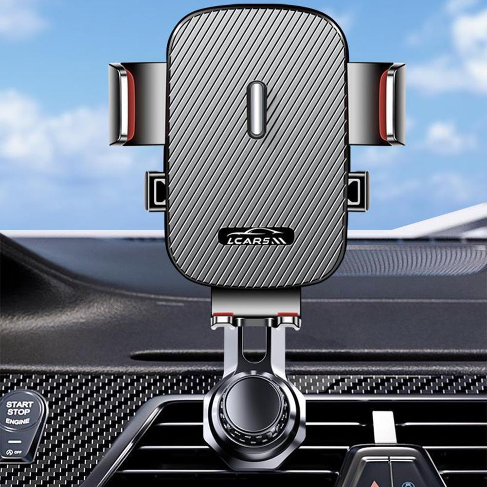360 Degree Phone Rotation Vehicle Mount Mobile Phone Stand Air Vent Clip ABS Material Clamp Arms Easy Adjustment