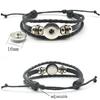 Anubis Scarab Layered Black Leather Bracelet