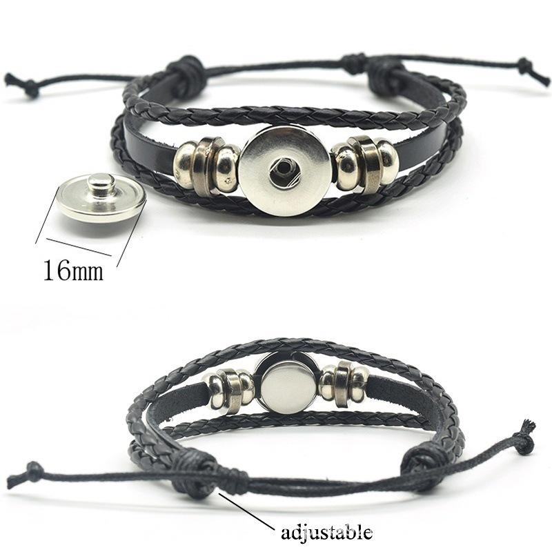 Anubis Scarab Layered Black Leather Bracelet