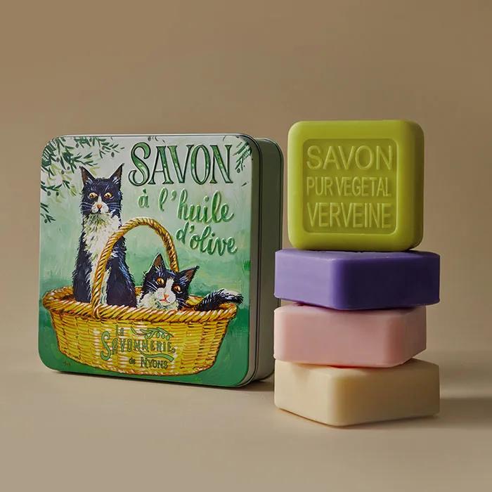 Französische Natürliche Signatur-Seife 100g x 4 (Große Dose) Einweihungsgeschenk Geschenk für frisch Verheiratete