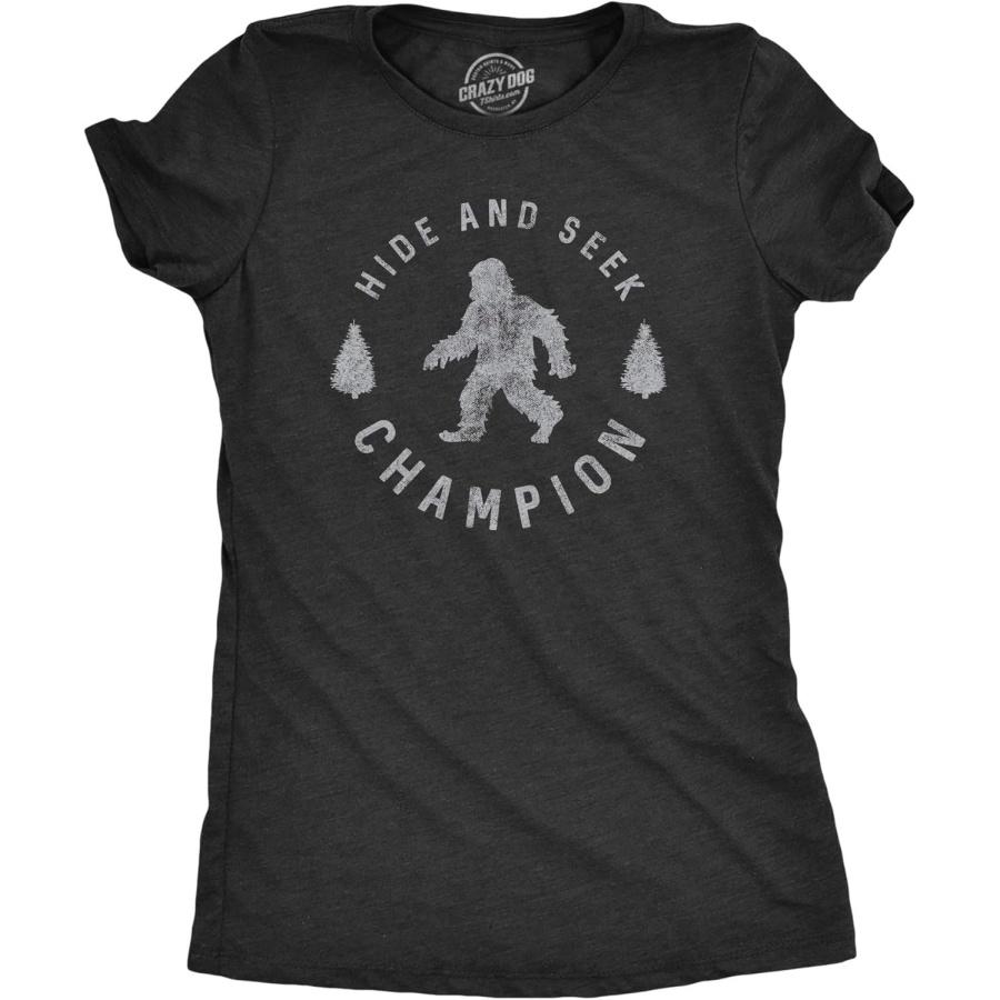 Crazy Dog T-Shirts Hide and Seek Champion Funny Bigfoot Graphic Sarcastic Tee S