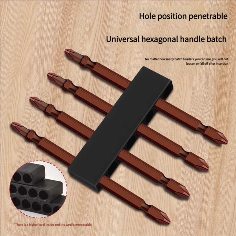 1/4 Driver Accessory Enclosure 6.35mm Bit Storage Card Hexagonal Shank Screwdriver Bit Soft Case For Easy Identification