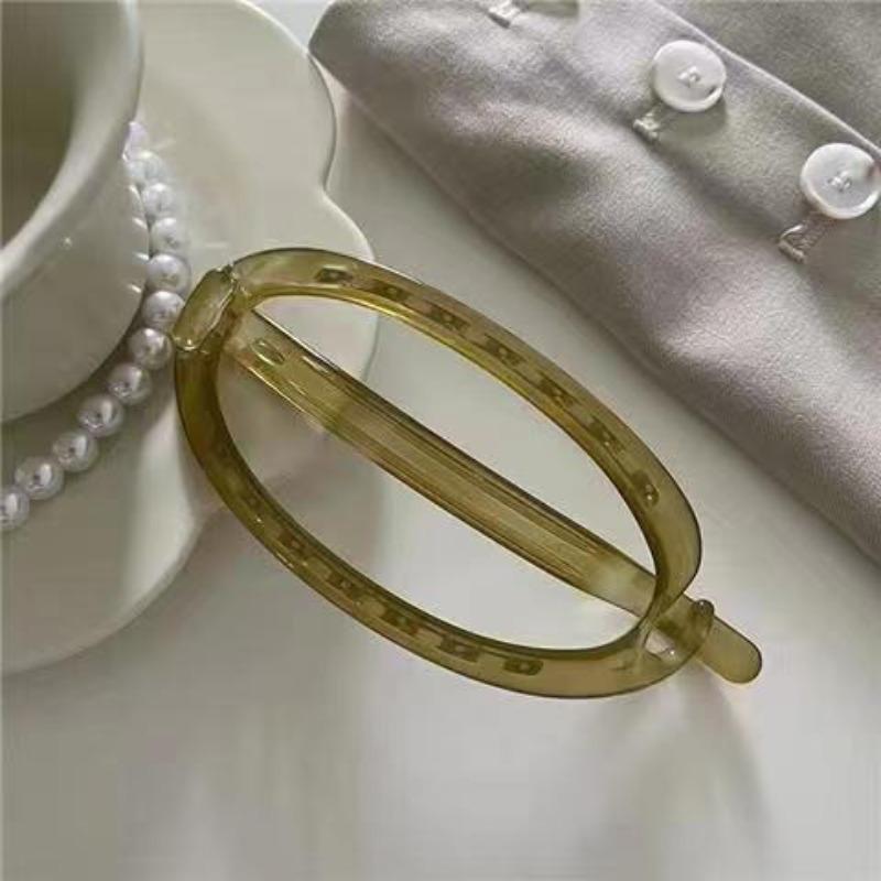 

Oval Hairpin with Hollowed-out Tortoiseshell Clip for Updo Hair Clips for Ponytail Hair Clasps
