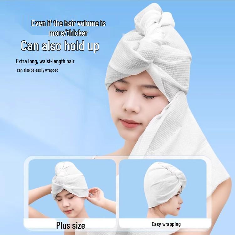 Women's Disposable Quick-Dry Hair Cap Set - Absorbent, Thick, Ideal for Travel