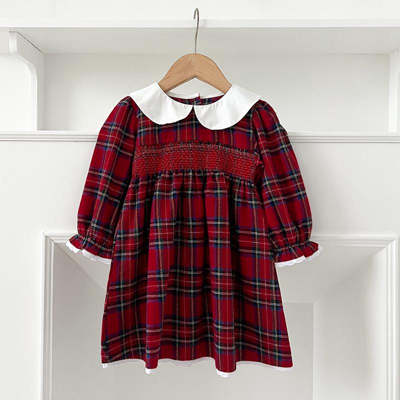 Julfestklänning med Lång Ärm och Body för Små Flickor - Vår- och Höstoutfit för Ettåringar