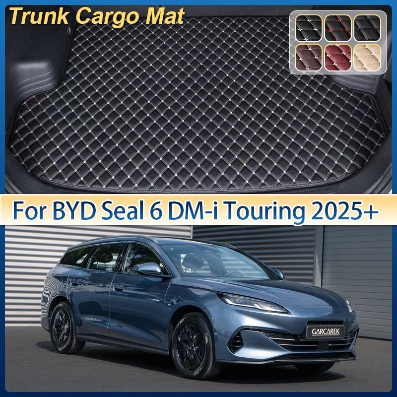 For BYD Seal 6 DM-i Touring 2025 2026 Leather Car Trunk Mat Cargo Storage Pad Cushion Liner Boot Carpet Rug Interior Accessories
