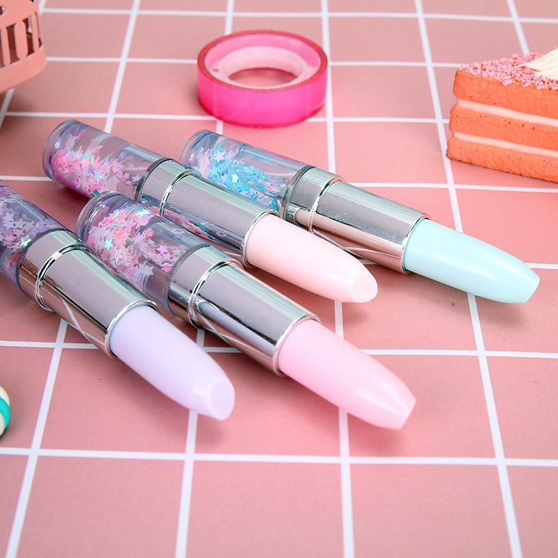 Lipstick Gel Pen 0.5mm Creative Cute Student Stationery Flow Sand Pen