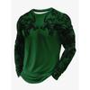 Vintage T-Shirt Animal Print Long Sleeve Tee Hunting Round Neck Shirt Fashion Spring Autumn Pullover Top Casual T Shirts for Man