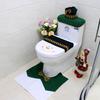 Festive 3 Pieces Set Christmas Bathroom Decoration With Santa Toilet Seat Cover
