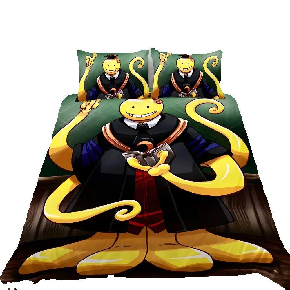 Anime Assassination Classroom Bettbezug Kissenbezug Bettwäsche-Set für Kinder Mädchen Jungen Schlafzimmer Geschenk Einzel Doppel Groß