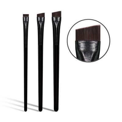 Ultradünner, abgewinkelter Eyeliner-Pinsel/Augenbrauenpinsel/Eyeliner-Pinsel mit feiner Spitze – Tragbarer, schräger, flacher Make-up-Pinsel, Augenbrauen- und Augen-Make-up-Tool (Schwarz)