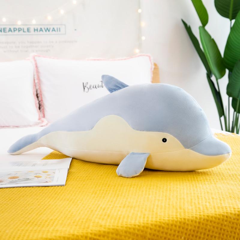 Large Dolphin Doll Cute Soft Sea Animal Plush Toy Whale Throw Pillow Birthday Gift