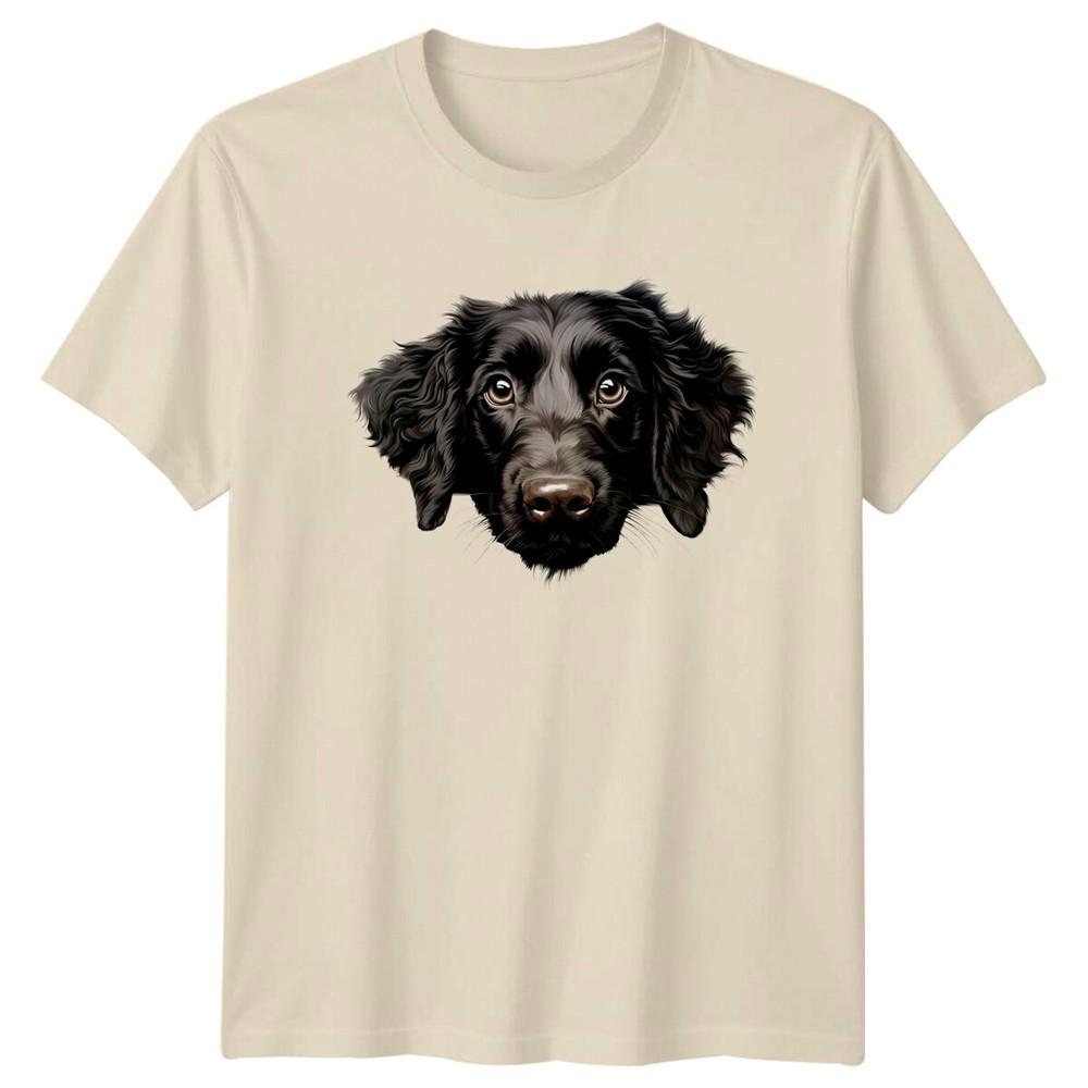 Cute FlatCoated Retriever Dog Portrait Pet Breed Lover TShirt