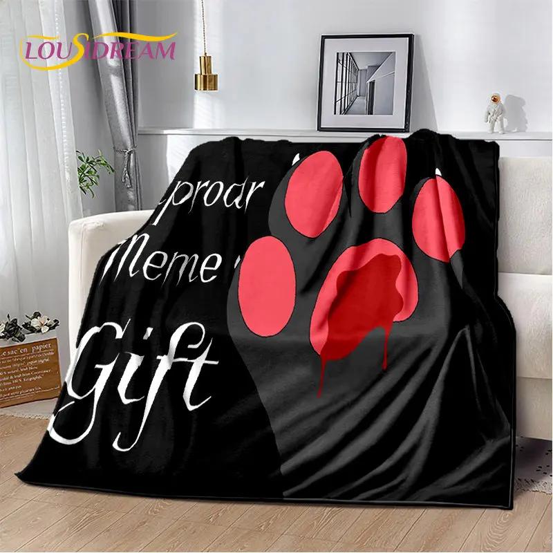 Pets Footprint Sole Series 3D Soft Plush Blanket, cobertor de flanela para sala de estar, quarto, cama, sofá, piquenique, capa para crianças