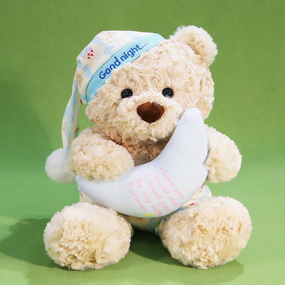 

Bear Plush Toy Creative Sleep Pillow For Girls Gift Soft Short Plush Moon