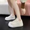 Milchweiße Plateau weiße Schuhe Damen hässlich süß Herbst neu Nische atmungsaktiv Board Schuhe Sport Brotschuhe