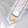 Stainless Steel Heart-shaped Rhinestone Pendant Necklace for Women