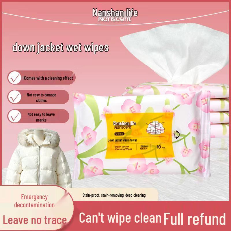 Portable Dry Clean Wipes for Jackets & Ski Suits - Strong Stain Removal, No-Wash, Individually Packed