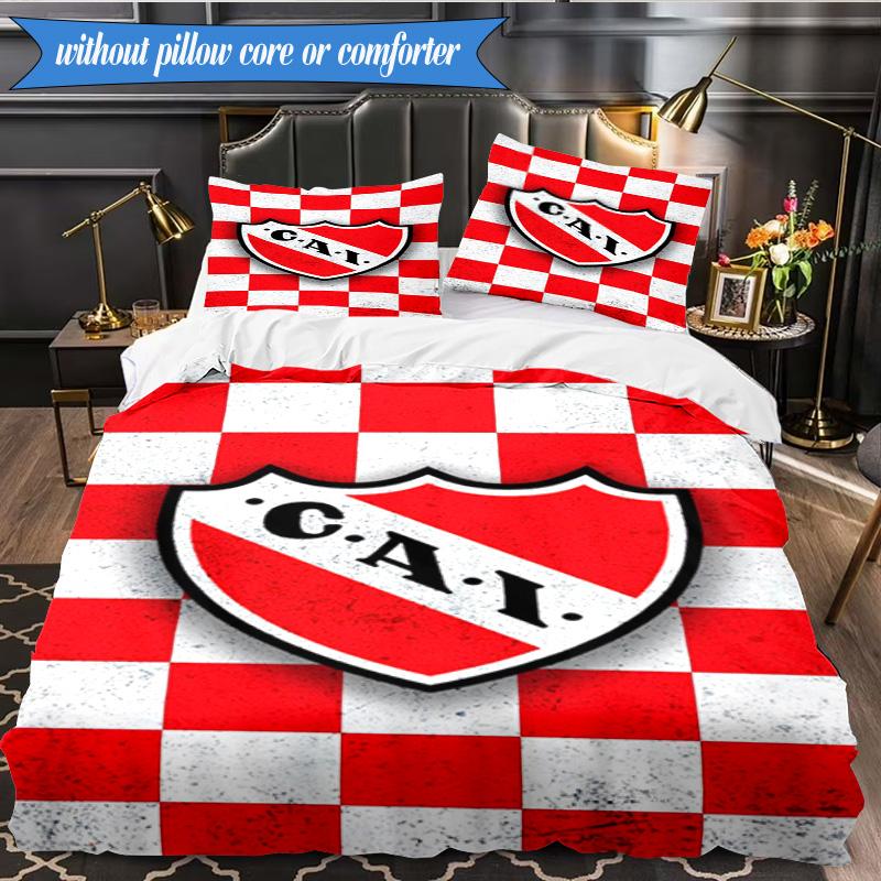 Club Atletico Independiente 3pcs Bedding,Including 1pc Duvet Cover And 2pcs Pillowcases Perfect for Christmas,Ideal for Bedroom, Dormitory