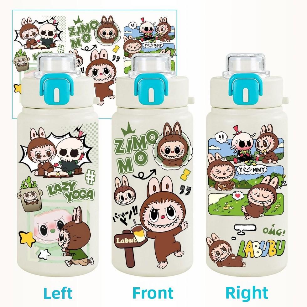 

Labubu Double Drink Thermos Cup High Value Straw Cup Gift 316 Stainless Steel Student Going Out Portable Water Cup 600ml